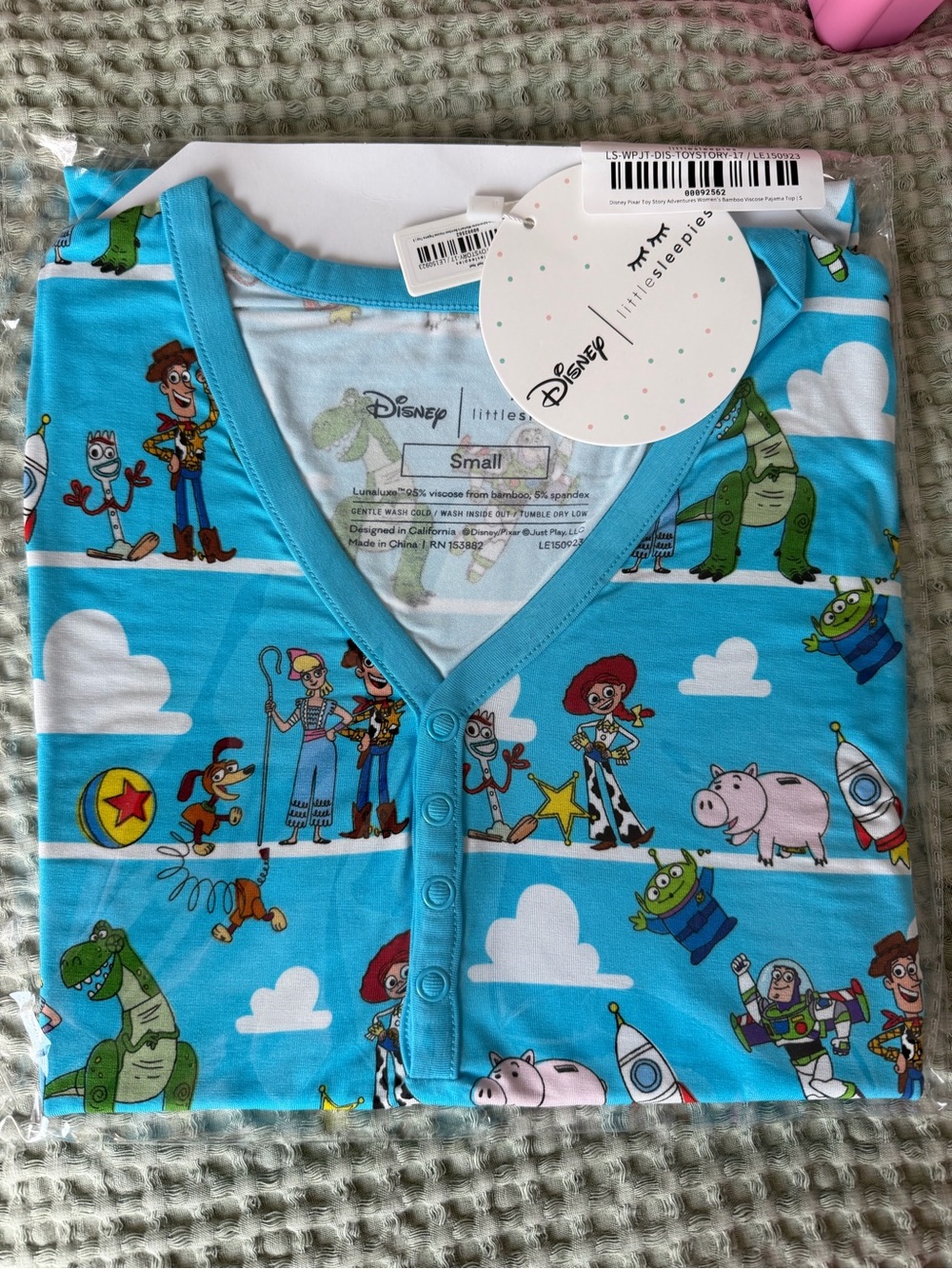 Little Sleepies Bright Blue Toy Story Kids Bodysuit